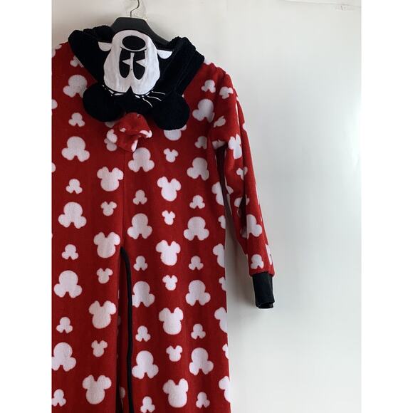 Disney Minnie Mouse Womens Hooded Pajamas PJ One Piece Fleece Plush sm 4-6 - Picture 6 of 12